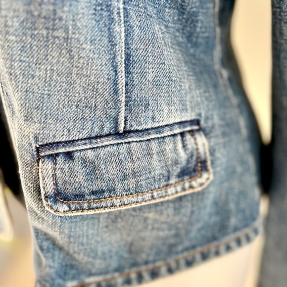 RALPH LAUREN Vtg 90’s Victorian Style Denim Jacket 17 RLL Monogram Buttons - Picture 5 of 8